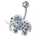 Fancy Jeweled Elephant Non-Moving Belly Ring - Monster Piercing