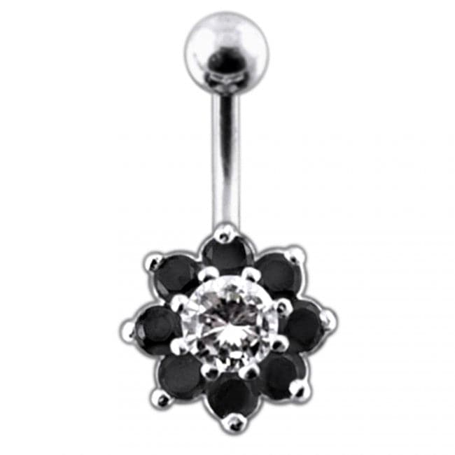 Fancy Jeweled Flower Non-Dangling Belly Ring - Monster Piercing