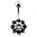 Fancy Jeweled Flower Non-Dangling Belly Ring - Monster Piercing