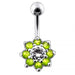 Fancy Jeweled Flower Non-Dangling Belly Ring - Monster Piercing