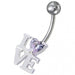 Fancy Jeweled Love Non-Moving Belly Ring - Monster Piercing