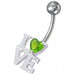 Fancy Jeweled Love Non-Moving Belly Ring - Monster Piercing