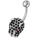 Jeweled Fancy Non-Moving Curved Belly Ring - Monster Piercing