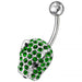 Jeweled Fancy Non-Moving Curved Belly Ring - Monster Piercing