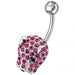 Jeweled Fancy Non-Moving Curved Belly Ring - Monster Piercing