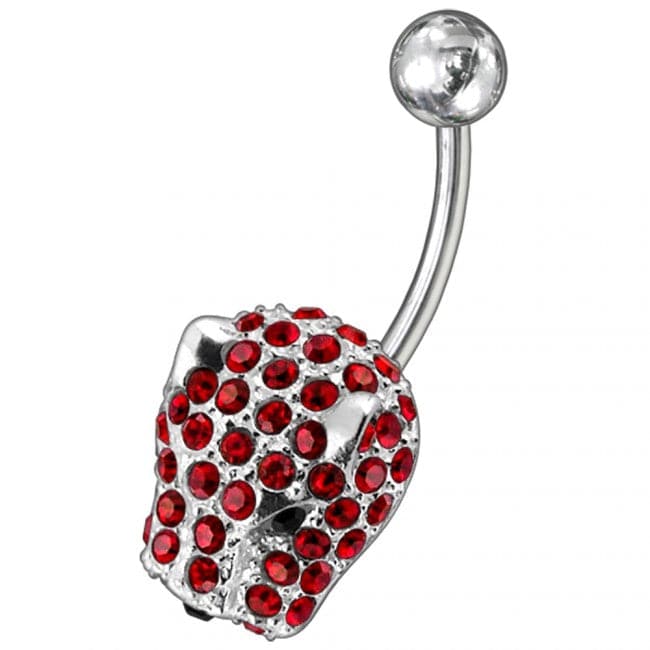 Jeweled Fancy Non-Moving Curved Belly Ring - Monster Piercing