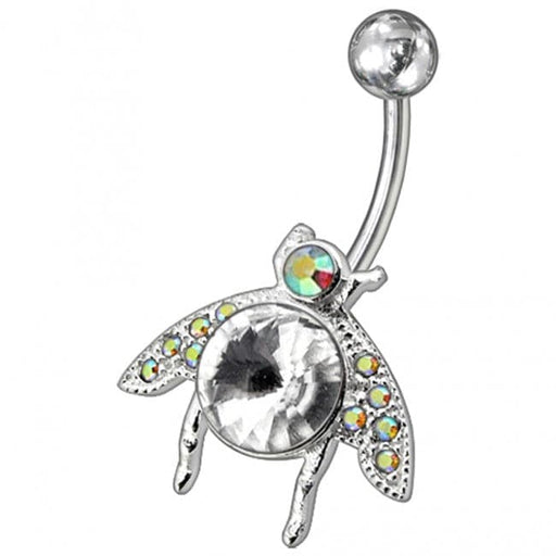 Titanium Bar Fancy Jeweled Non-Moving Navel Belly Ring - Monster Piercing