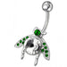 Titanium Bar Fancy Jeweled Non-Moving Navel Belly Ring - Monster Piercing