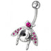 Titanium Bar Fancy Jeweled Non-Moving Navel Belly Ring - Monster Piercing