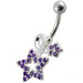 Fancy Jeweled Star Non-Moving Belly Ring - Monster Piercing