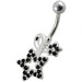 Fancy Jeweled Star Non-Moving Belly Ring - Monster Piercing