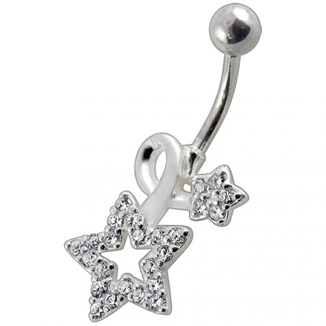 Fancy Jeweled Star Non-Moving Belly Ring - Monster Piercing