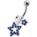 Fancy Jeweled Star Non-Moving Belly Ring - Monster Piercing