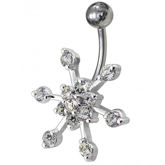 Fancy Jeweled Non-Moving Navel Ring - Monster Piercing