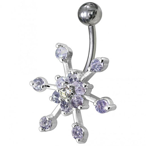 Fancy Jeweled Non-Moving Navel Ring - Monster Piercing