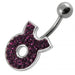 Fancy White CZ Jeweled Silver Non-Moving SS Banana Bar Belly Button Ring - Monster Piercing