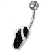 Fancy Multi Jeweled Slipper With SS Banana Curved Bar Non-Moving Belly Ring - Monster Piercing