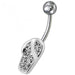 Fancy Multi Jeweled Slipper With SS Banana Curved Bar Non-Moving Belly Ring - Monster Piercing