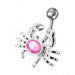 Fancy Jeweled Crab Non-Moving Belly Ring - Monster Piercing