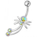 Fancy Jeweled Non-Moving SS Banana Bar Belly Button RingÊ - Monster Piercing