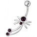 Fancy Jeweled Non-Moving SS Banana Bar Belly Button RingÊ - Monster Piercing