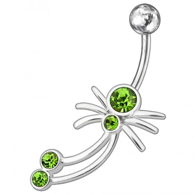 Fancy Jeweled Non-Moving SS Banana Bar Belly Button RingÊ - Monster Piercing