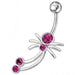 Fancy Jeweled Non-Moving SS Banana Bar Belly Button RingÊ - Monster Piercing