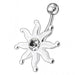 Fancy Jeweled Star Fish Non-Moving SS Bar Navel Belly Ring - Monster Piercing