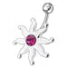 Fancy Jeweled Star Fish Non-Moving SS Bar Navel Belly Ring - Monster Piercing