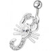 Fancy Jeweled Non-Moving scorpion SS Bar Navel Belly Ring - Monster Piercing