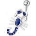 Fancy Jeweled Non-Moving scorpion SS Bar Navel Belly Ring - Monster Piercing