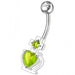 Fancy Zirconia Jeweled Non-Moving SS Bar Belly Ring - Monster Piercing