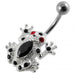 Fancy Jeweled Silver Frog Non-Moving Navel Body Ring - Monster Piercing