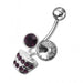 Fancy Multi Jeweled Flower Pot Non-Moving Belly Ring - Monster Piercing