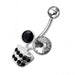 Fancy Multi Jeweled Flower Pot Non-Moving Belly Ring - Monster Piercing