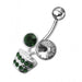 Fancy Multi Jeweled Flower Pot Non-Moving Belly Ring - Monster Piercing