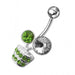 Fancy Multi Jeweled Flower Pot Non-Moving Belly Ring - Monster Piercing