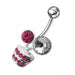 Fancy Multi Jeweled Flower Pot Non-Moving Belly Ring - Monster Piercing