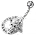 Fancy Jeweled Dolphin Non-Moving Belly Ring - Monster Piercing