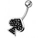 925 Sterling Silver Ace Spades Non-Moving Belly Ring - Monster Piercing