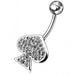 925 Sterling Silver Ace Spades Non-Moving Belly Ring - Monster Piercing