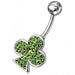 925 Sterling Silver Ace Clover Non-Moving Belly Ring - Monster Piercing