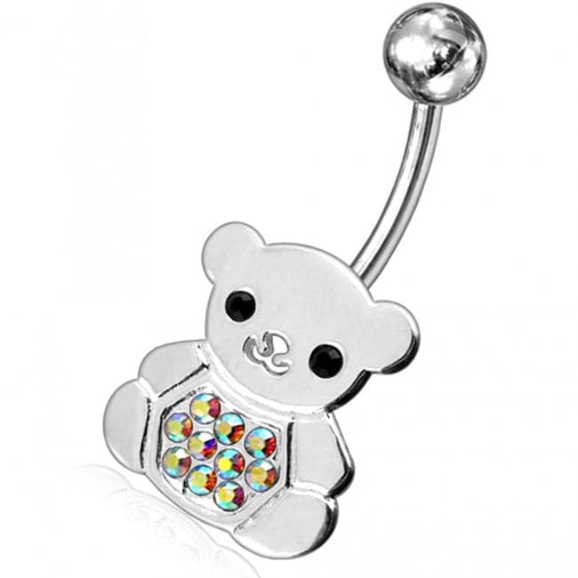 Teddy Bear Non-Moving Banana Belly Ring - Monster Piercing