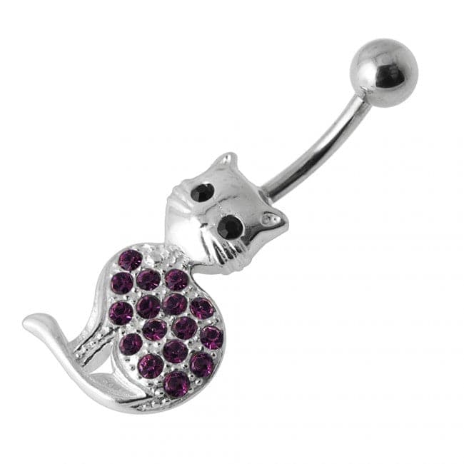 Fancy Jeweled Cat Belly Ring - Monster Piercing