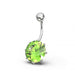 Single Jeweled Silver Belly Ring - Monster Piercing