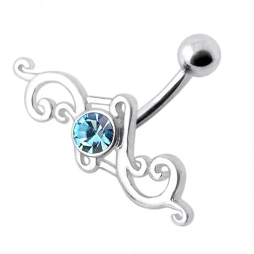 Tribal Silver Belly Ring - Monster Piercing