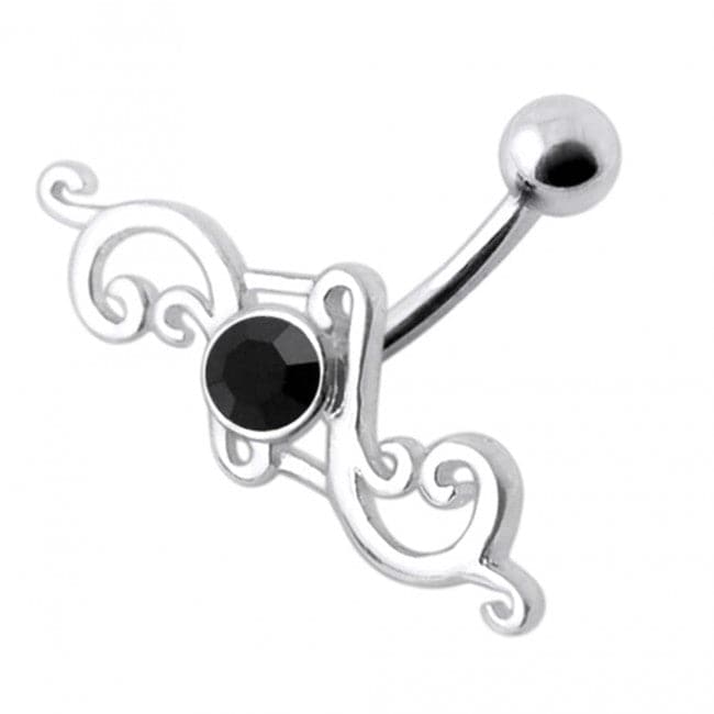 Tribal Silver Belly Ring - Monster Piercing