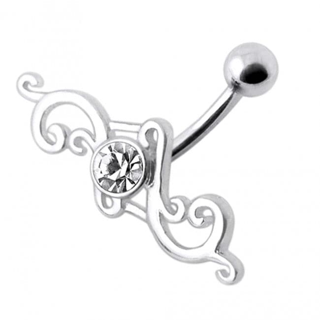 Tribal Silver Belly Ring - Monster Piercing