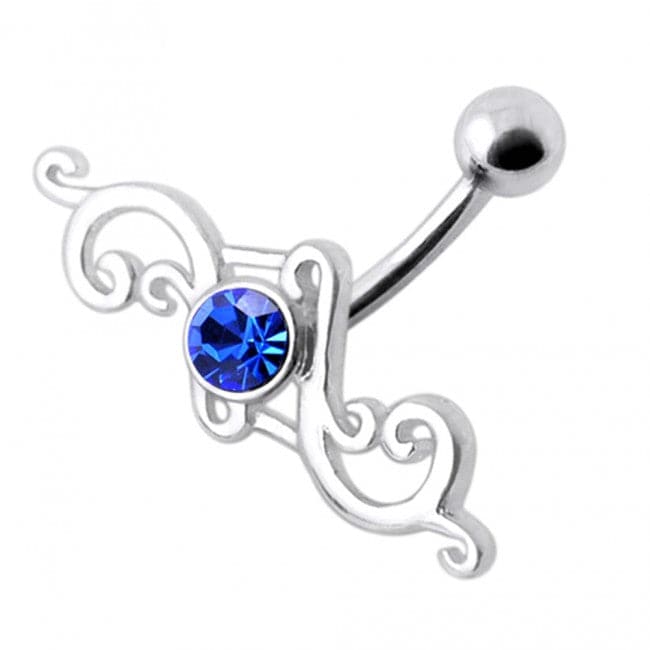 Tribal Silver Belly Ring - Monster Piercing