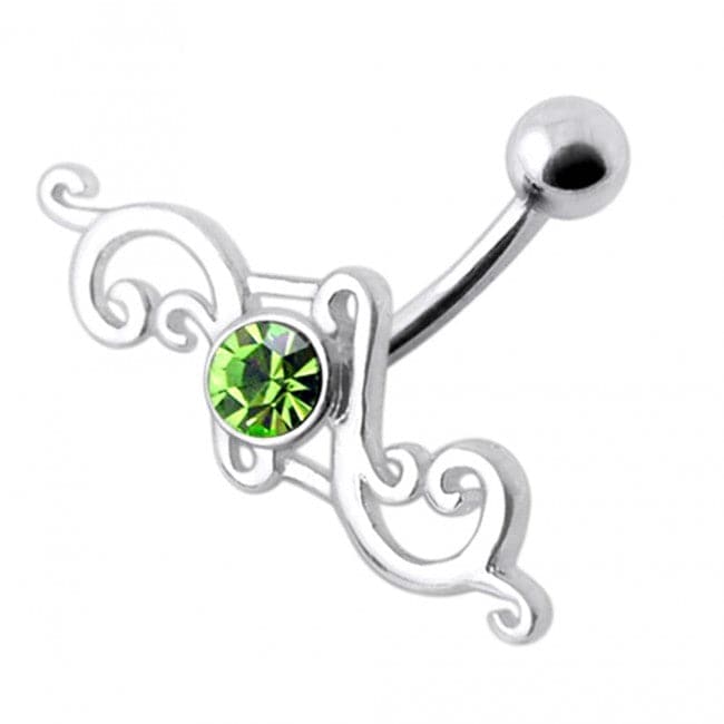 Tribal Silver Belly Ring - Monster Piercing